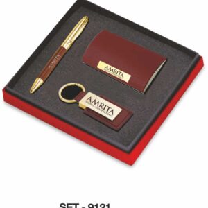 3 In 1 Pen+Visiting Card Holder+Keychain SET-9121