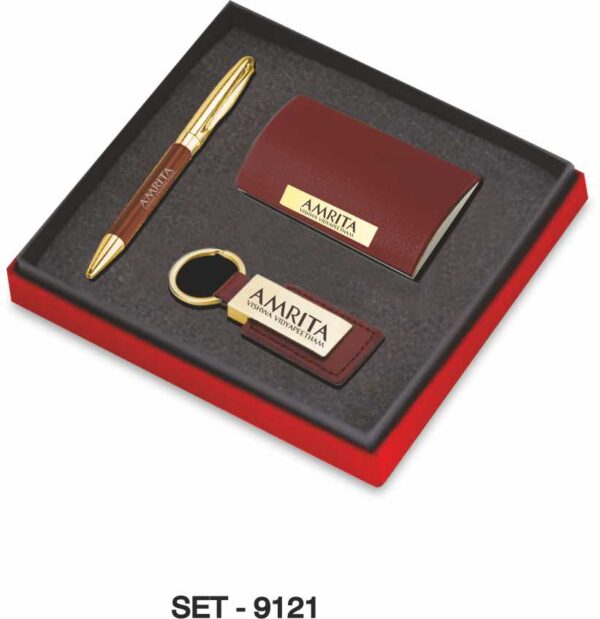 3 In 1 Pen+Visiting Card Holder+Keychain SET-9121