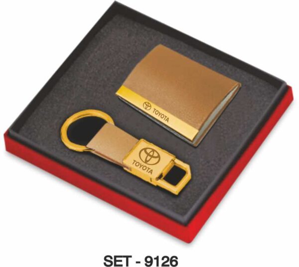 2 In 1 Visiting Card Holder+Keychain SET-9126