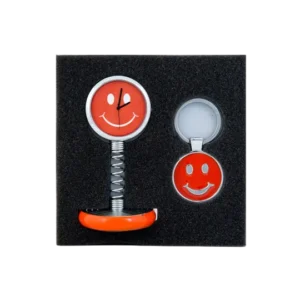 Smiley Spring Table Clock with key chain Gift Set GCZ 490