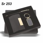 Cardholder, Pen & Keychain Set Gold Finish GCSR 253