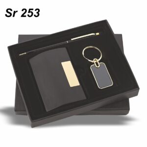 Cardholder, Pen & Keychain Set Gold Finish GCSR 253