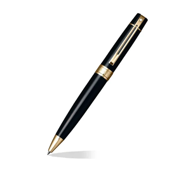 Sheaffer Gift Set 300 Ballpoint Pen with Credit Card Holder Glossy Black with Gold Trims - Image 3