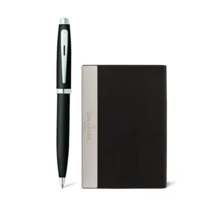 Sheaffer Gift Set 100 Ballpoint Pen with Business Card Holder Matte Black with Chrome Trims