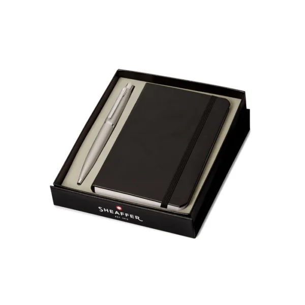 Sheaffer Gift Set VFM Ballpoint Pen with Small Notebook Strobe Silver with Chrome Trims - Image 5