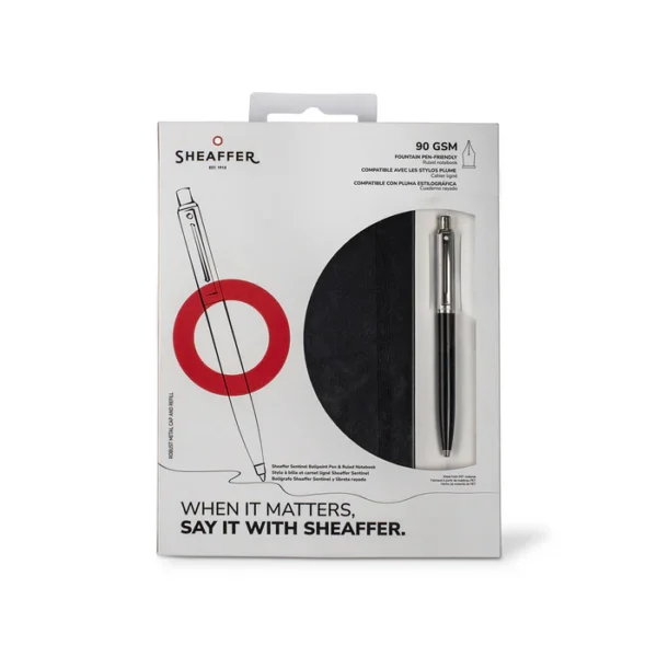 Sheaffer® Giftset Sentinel Black 321 Ballpoint Pen and Medium Notebook Black Hangsell - Image 3