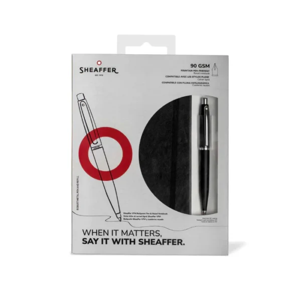 Sheaffer® Giftset VFM 9405 Black Ballpoint Pen and Medium Notebook Black Hangsell - Image 2