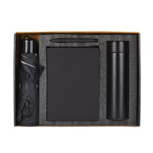 Sterling Black 4 in 1 Combo Gift Set (Temperature Bottle, Umbrella, pen, Diary)
