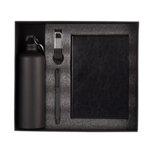 Treston 4 in 1 Black Combo Gift Set (Bottle, Pen, Keychain, Soft bound diary) EK37480