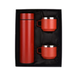 Trillion (Satin) Red Temperature Bottle With 2 Steel Cups EK37333
