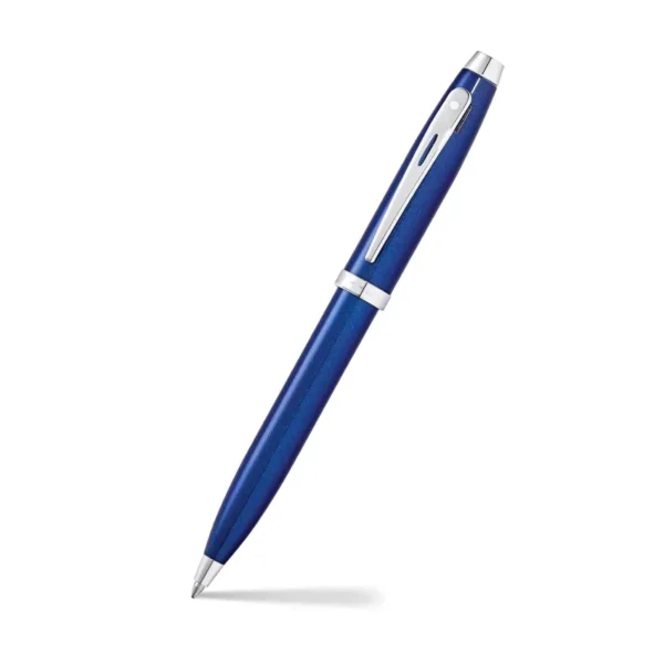Sheaffer Gift Set 100 Ballpoint Pen with Business Card Holder Glossy Blue with Chrome Trims - Image 5