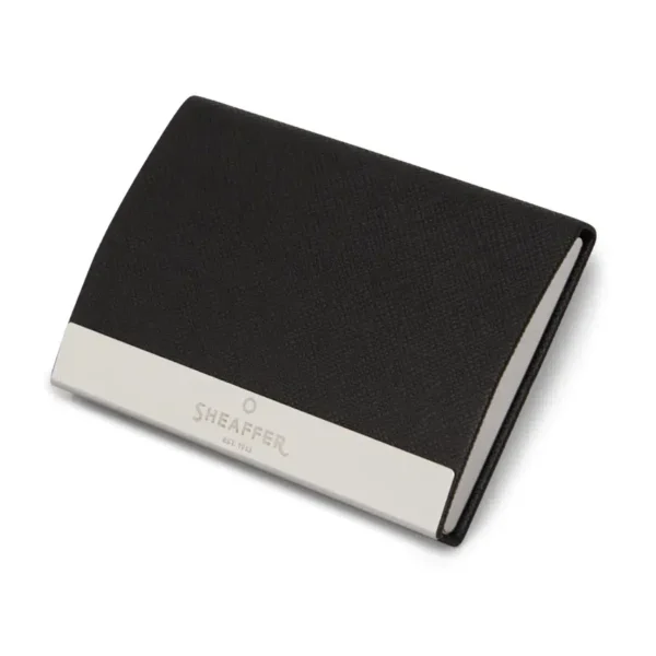 Sheaffer Gift Set 100 Ballpoint Pen with Business Card Holder Glossy Blue with Chrome Trims - Image 2