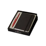 Sheaffer Gift Set VFM Ballpoint Pen with Small Notebook Excessive Red with Chrome Trims