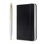 Sheaffer Gift Set VFM Ballpoint Pen with Small Notebook Polished Chrome with Gold Trims